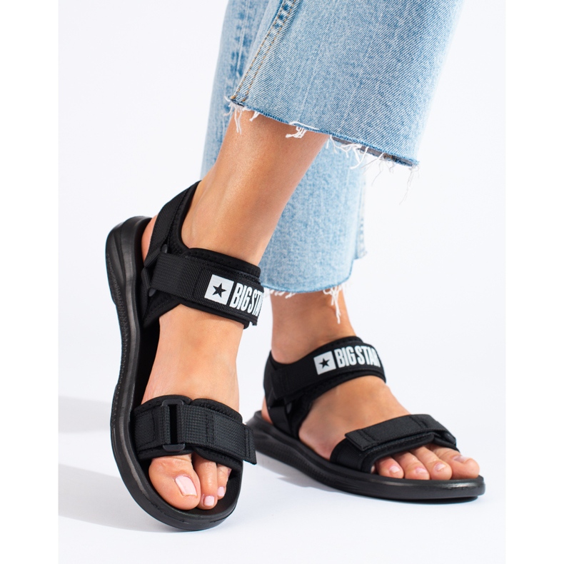 Sandálias pretas de mulher Big Star HH274A024B preto 1