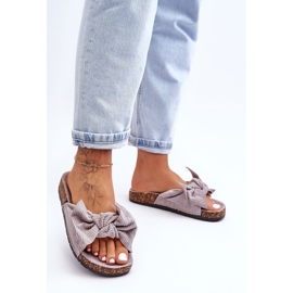 Chinelos de veludo cotelê cinza verão 1