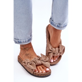 Chinelos de veludo cotelê bege escuro verão 1