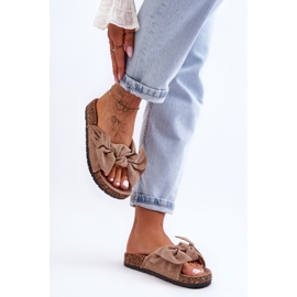 Chinelos de veludo cotelê bege escuro verão 2