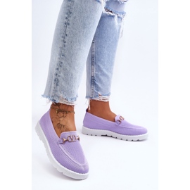 PM1 Tênis feminino sem cadarço com enfeites roxo Alena tolet 1