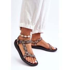 Sandálias femininas esportivas estampadas marrons Ultimate castanho 1