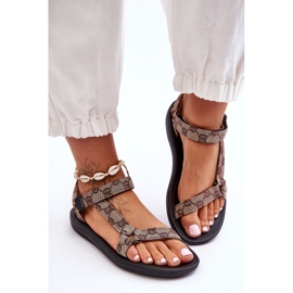 Sandálias femininas esportivas estampadas marrons Ultimate marrom 2