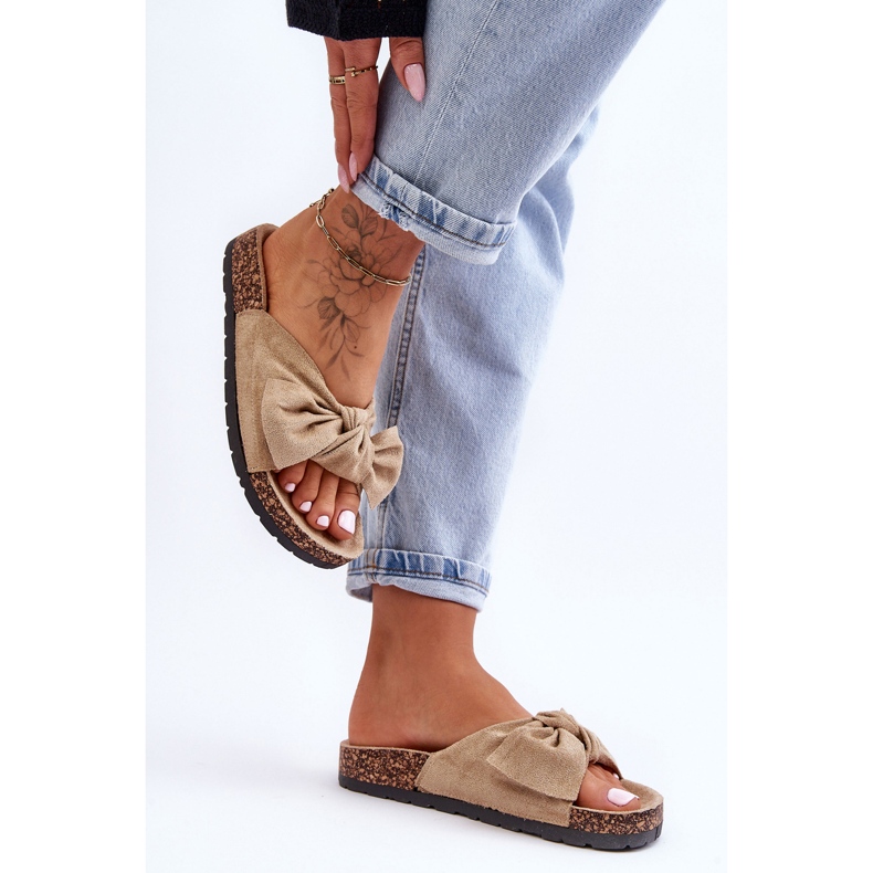 Chinelos Wendy Bege Claro com Solado de Cortiça 2