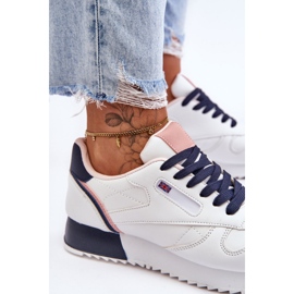 PM1 Tênis esportivo de couro com plataforma branco e azul Merida 2