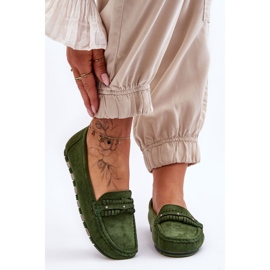 PG1 Mocassim feminino de camurça verde Clorie 2
