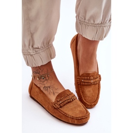 PG1 Mocassins de camurça femininos Camel Clorie marrom 1