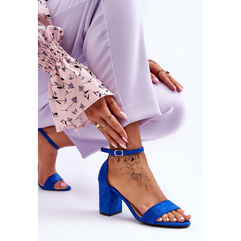 Sandálias de salto alto Madame Camurça Azul 1