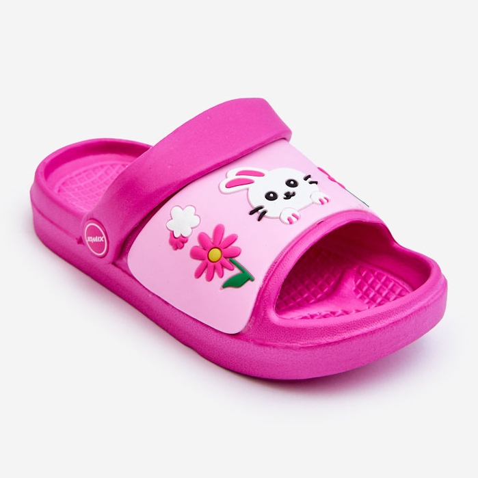WJ1 Sandália Infantil Chinelo Claro com Tema Animal Fúcsia Rico rosa 1