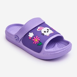 WJ1 Sandálias Infantis Claros com Motivos de Animais Violeta Rico tolet 1