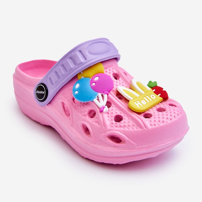 WJ1 Sandália infantil crocs leve de espuma rosa Sweets 1