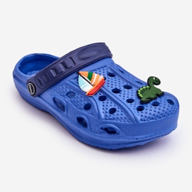 Chinelos infantis de espuma leve Crocs Blue Sweets azul 1