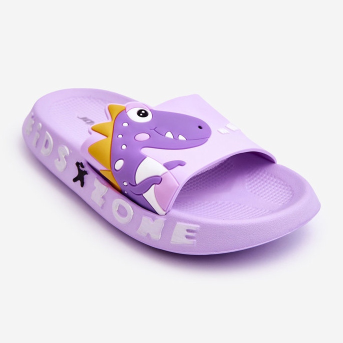 Chinelos de espuma infantil dinossauro roxo Dario 1