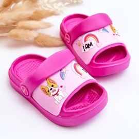 WJ1 Sandália Infantil Leve Chinelo Com Motivo Cachorro Fúcsia Rico rosa 2
