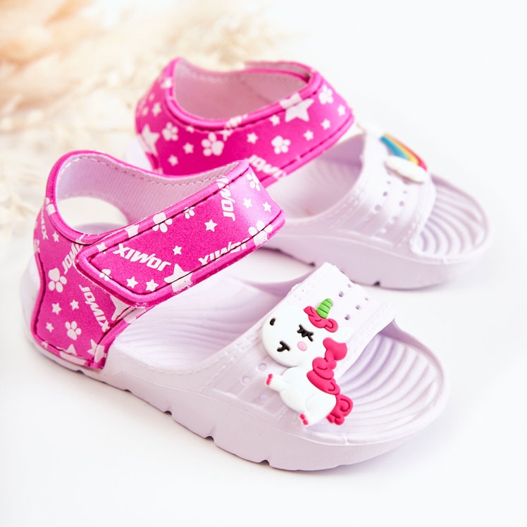 Sandália Infantil Espuma Leve Com Velcro Branco Asti 1