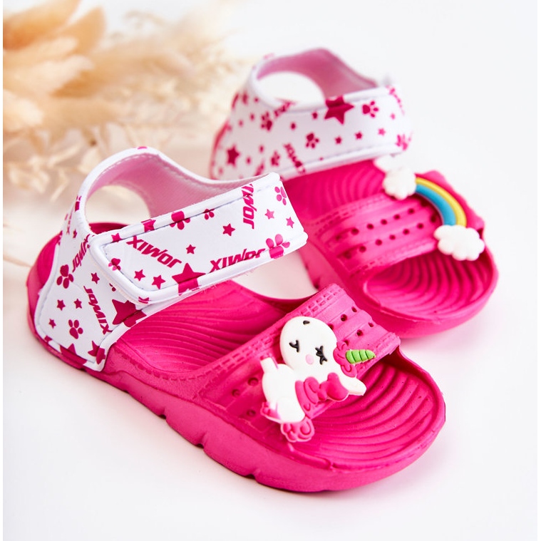 Sandália infantil de espuma leve com velcro fúcsia Asti rosa 1 Sandália infantil de espuma leve com velcro fúcsia Asti rosa 1