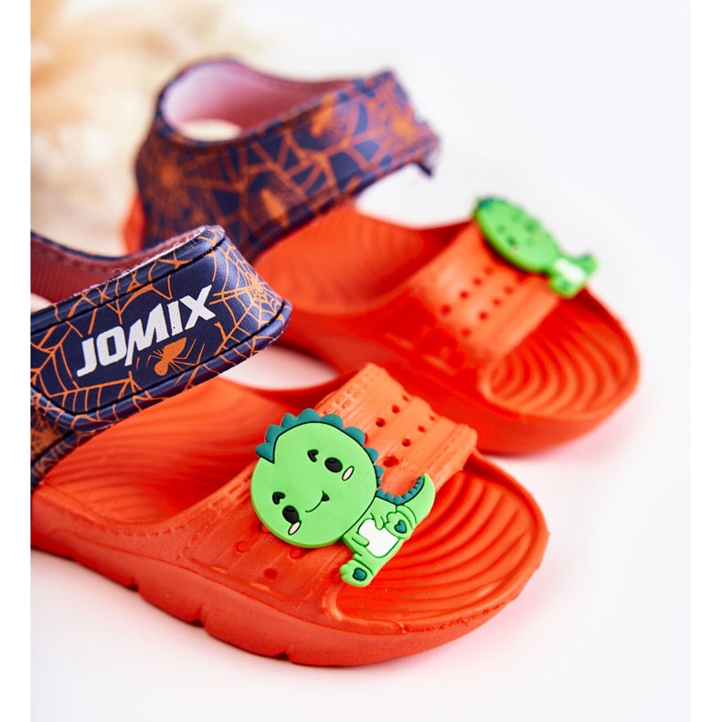 Sandália infantil de espuma leve com velcro laranja Asti 1