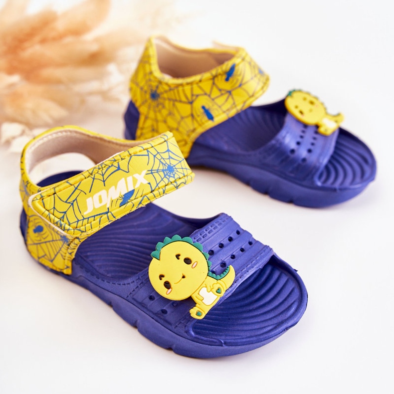 Sandália infantil de espuma leve com velcro azul marinho Asti 1