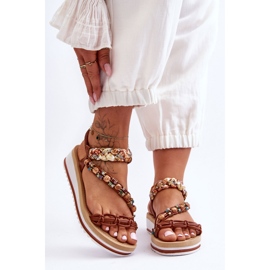 Sandálias de cunha femininas confortáveis ​​Marrom Jodie castanho 1