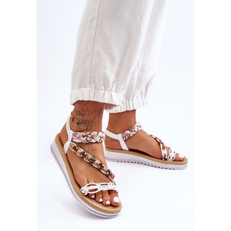 Sandálias de cunha femininas confortáveis ​​brancas Jodie branco 1