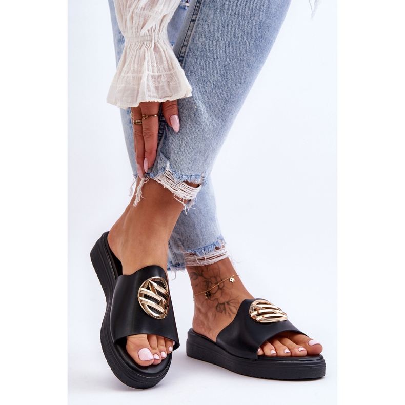 Chinelos Femininos com Decoração Black Secrets preto 1