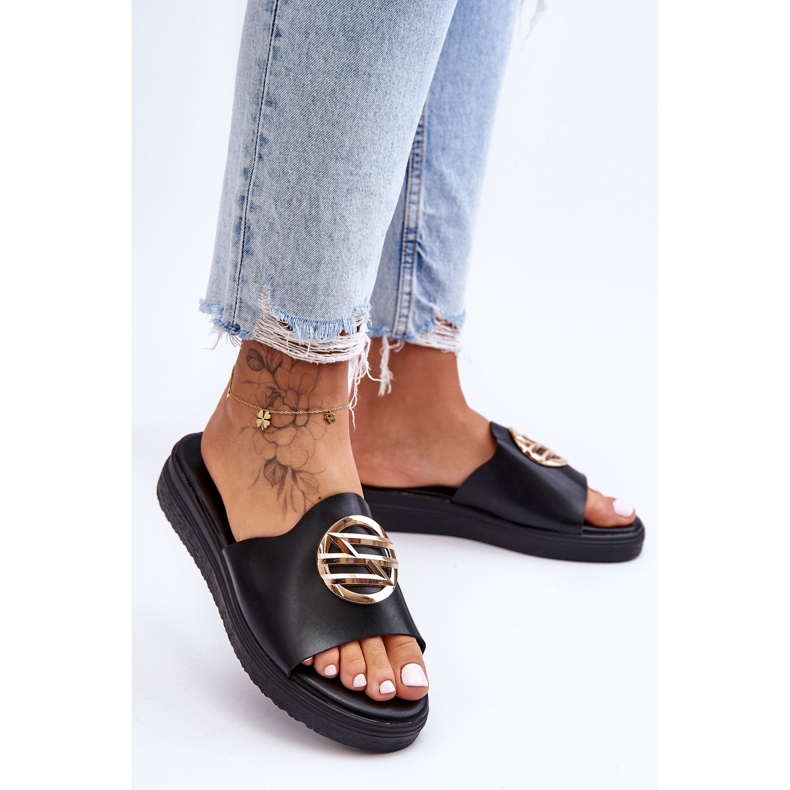 Chinelos Femininos com Decoração Black Secrets preto 2