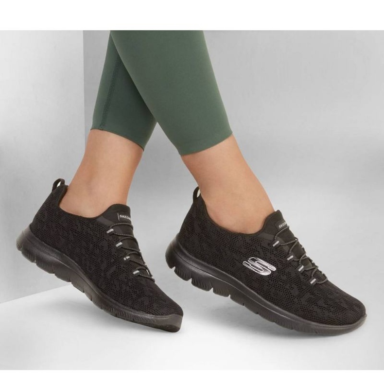 Sapatos Skechers Summits - Leopard Spot W 149037 Bbk preto 2 Sapatos Skechers Summits - Leopard Spot W 149037 Bbk preto 2