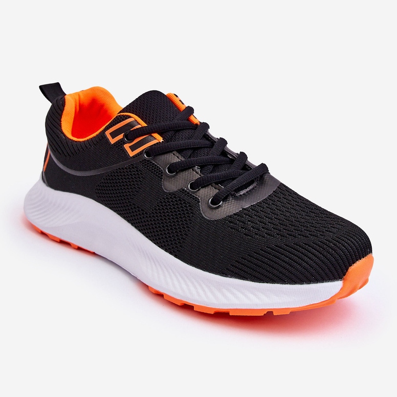 WR1 Tênis esportivo masculino clássico com cadarço preto-laranja Jasper 1