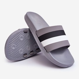 WJ1 Chinelos listrados masculinos Grey Vision cinza 2