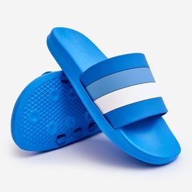 WJ1 Chinelos masculinos listrados Blue Vision azul 2