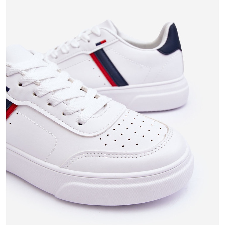 WJ1 Tênis esportivo clássico masculino branco e azul marinho Enrique 2