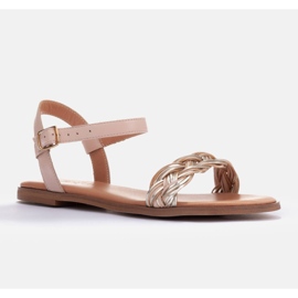 Marco Shoes Sandália rasa bege 1