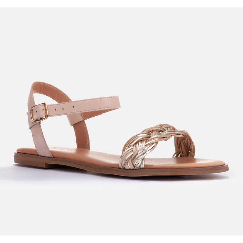 Marco Shoes Sandália rasa bege 1