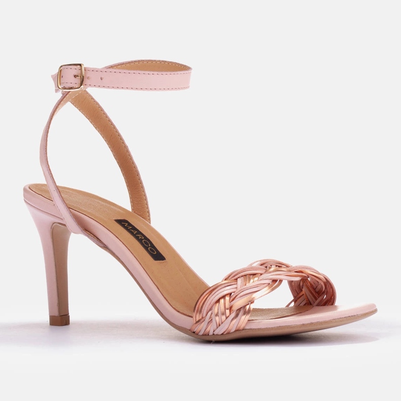 Marco Shoes Sandália com tira trançada rosa 1