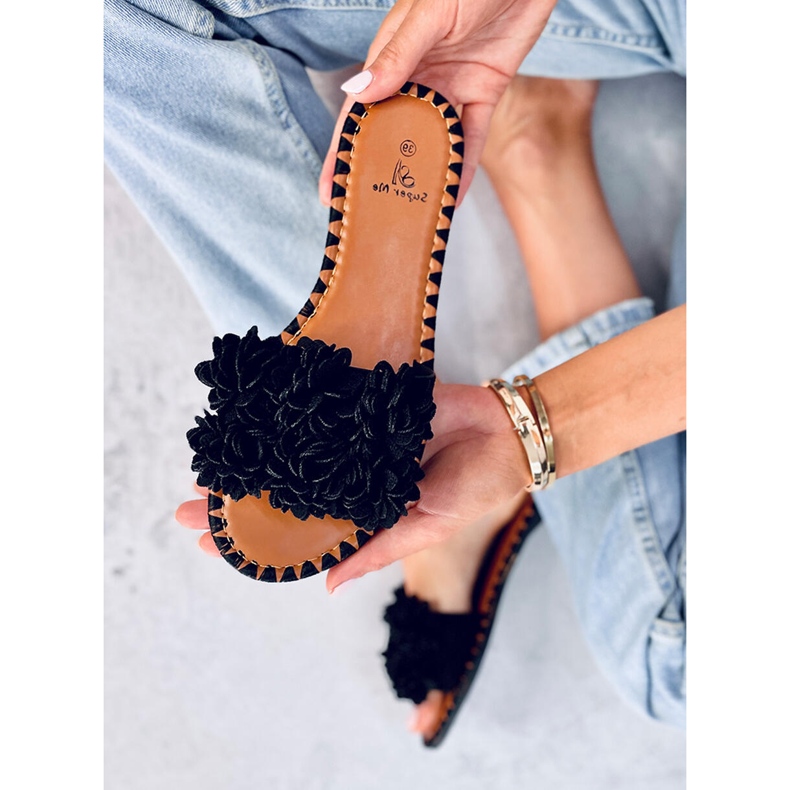 Chinelos Prima Black Flower preto 1