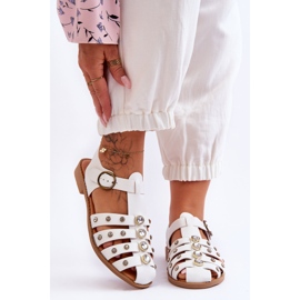 Sandália Feminina Rala Com Zircões Branco Ascot 1