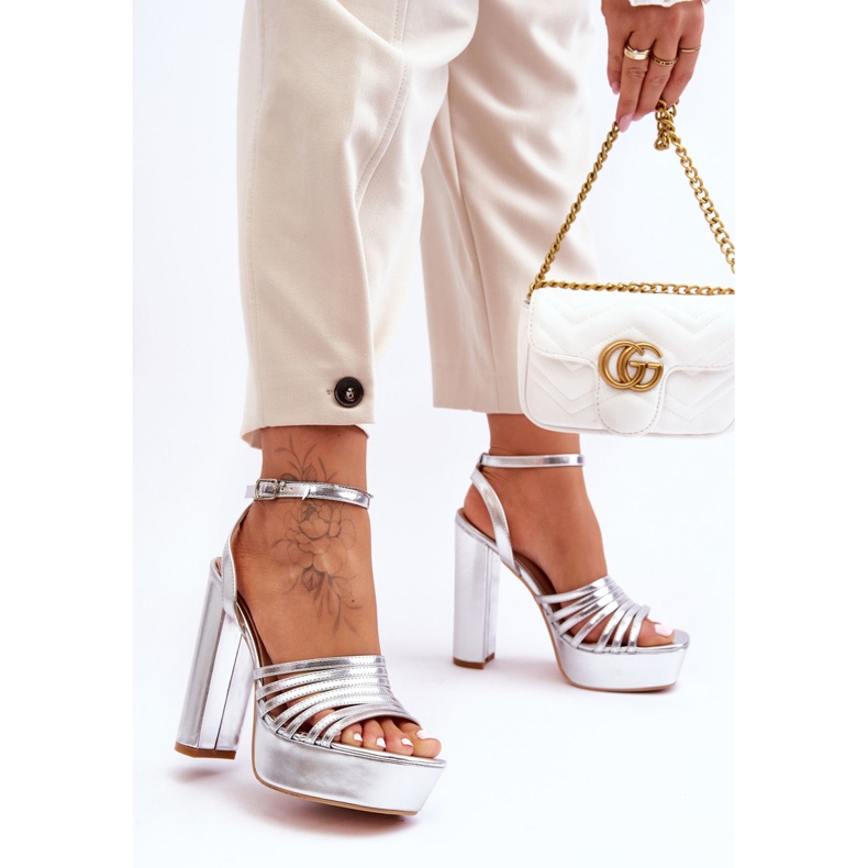 Sandálias de Salto Alto Prata Maya 2 Sandálias de Salto Alto Prata Maya 2