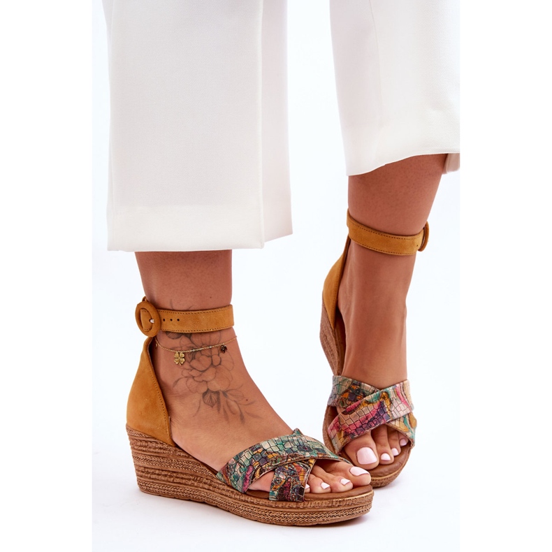 Sandália de camurça Maciejka 04565-43 laranja 1