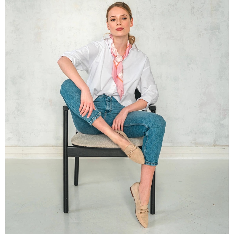 Marco Shoes mocassins enfeitados bege 2