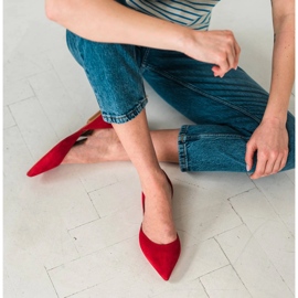 Marco Shoes Sapatilhas de balé com salto vermelho 1