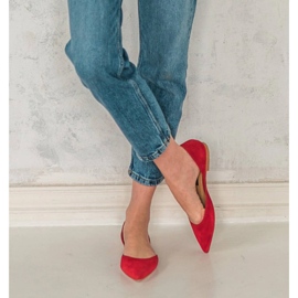 Marco Shoes Sapatilhas de balé com salto vermelho 2