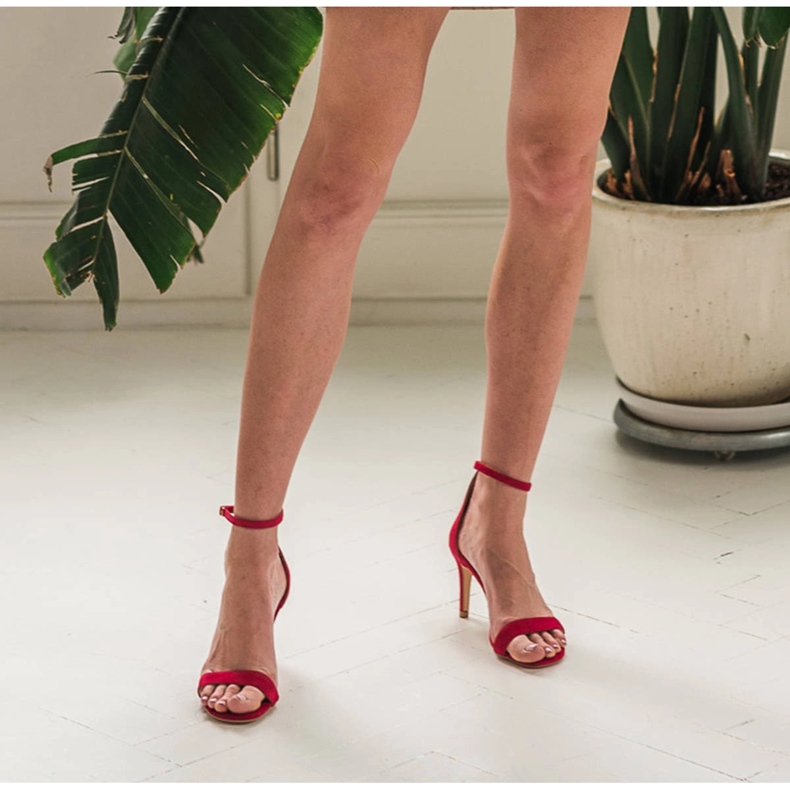 Marco Shoes Sandálias elegantes feitas de camurça natural vermelho 1