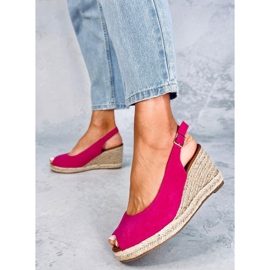 Alpargatas Nevil Fuchsia com bico aberto rosa 1