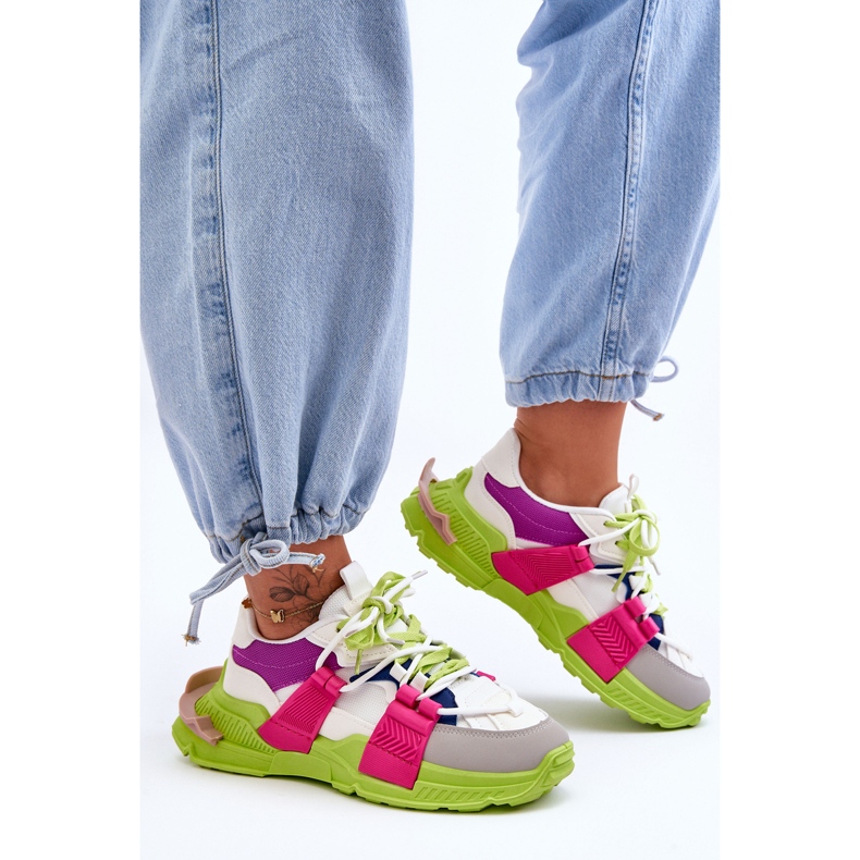 PS1 Sapatos esportivos da moda femininos com cadarço verde-rosa Chillout! 1