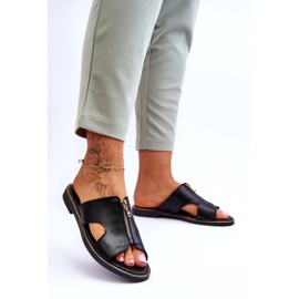 Lemar Chinelos Femininos com Zíper Decorativo Preto Clarence 1