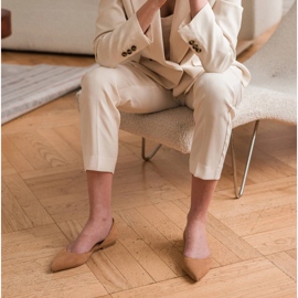 Marco Shoes Sapatilhas de balé com salto castanho 1 Marco Shoes Sapatilhas de balé com salto castanho 1