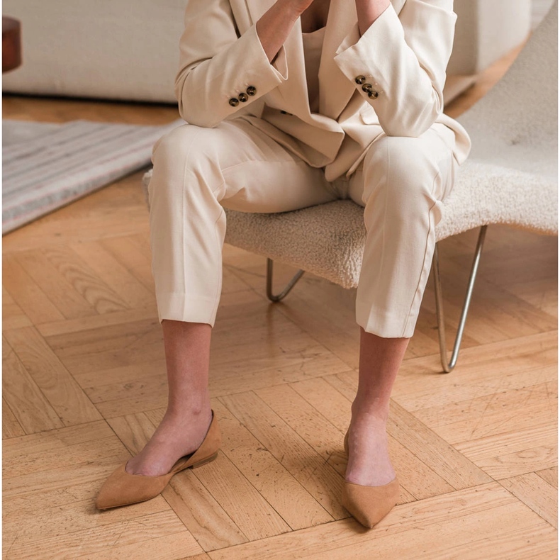 Marco Shoes Sapatilhas de balé com salto castanho 1 Marco Shoes Sapatilhas de balé com salto castanho 1