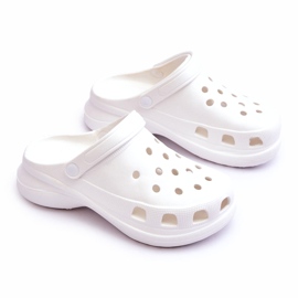Foam Slides Crocs em uma sola grossa Katniss branco 1