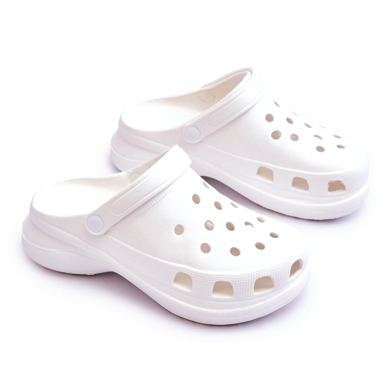 Foam Slides Crocs em uma sola grossa Katniss branco 1