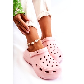 Chinelos femininos de espuma Crocs Pink Coline rosa 4
